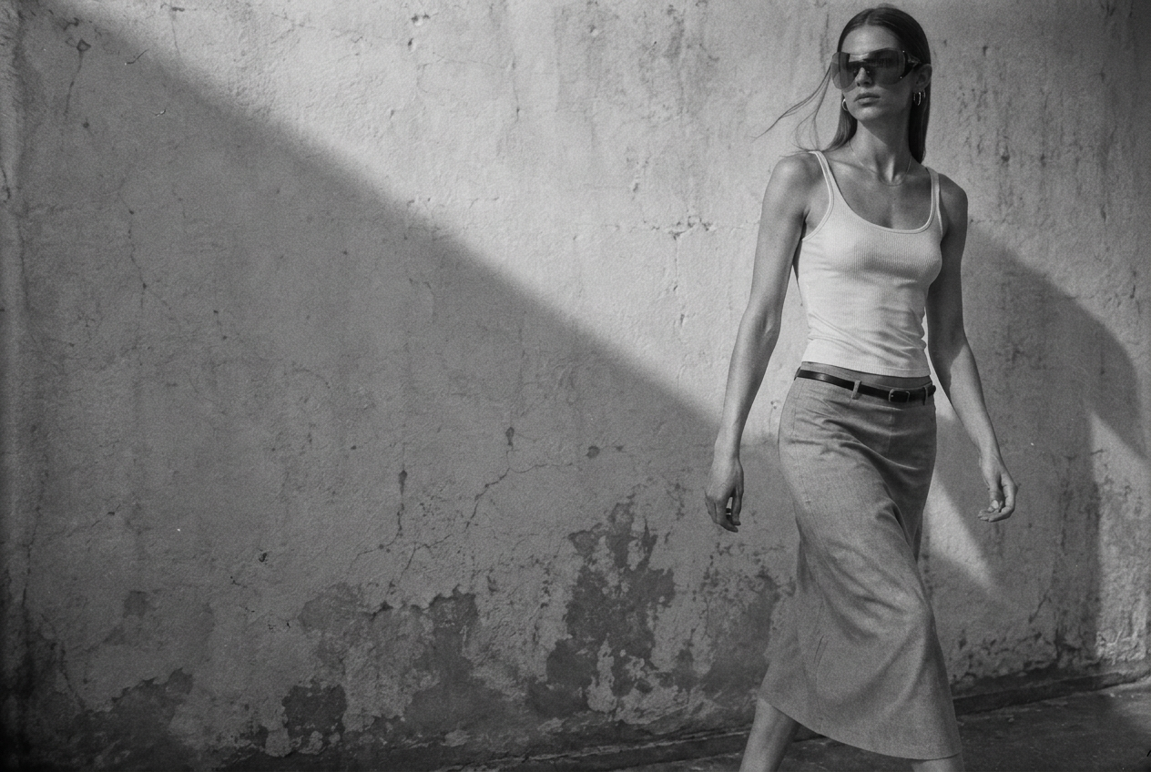 Bespoke Atelier vintage designer fashion editorial with a restrained Y2K edge